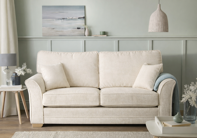 Kelly 3 Seater Sofa Bed In Cream