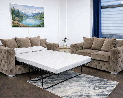 Ashton 3 Seater Sofa Bed + 2 Seater In Beige
