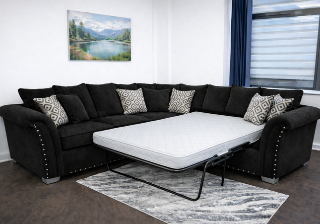 Harrison 2c2 Corner Sofa Bed In Black
