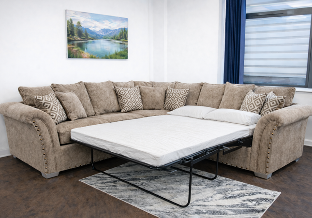 Harrison 2c2 Corner Sofa Bed In Beige