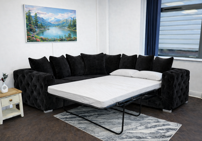 Ashton 2c2 Corner Sofa Bed In Black