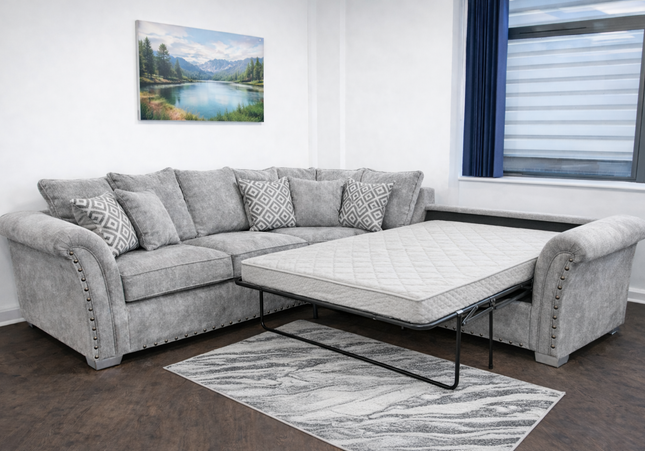 Harrison 2c2 Corner Sofa Bed In Light Grey