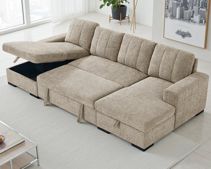 Como Sofa Bed U-Shape Corner Sofa – Beige
