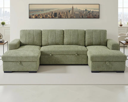 Como Sofa Bed U-Shape Corner Sofa – Green
