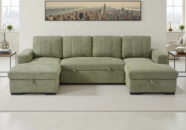 Como Sofa Bed U-Shape Corner Sofa – Green