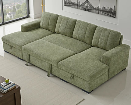 Como Sofa Bed U-Shape Corner Sofa – Green
