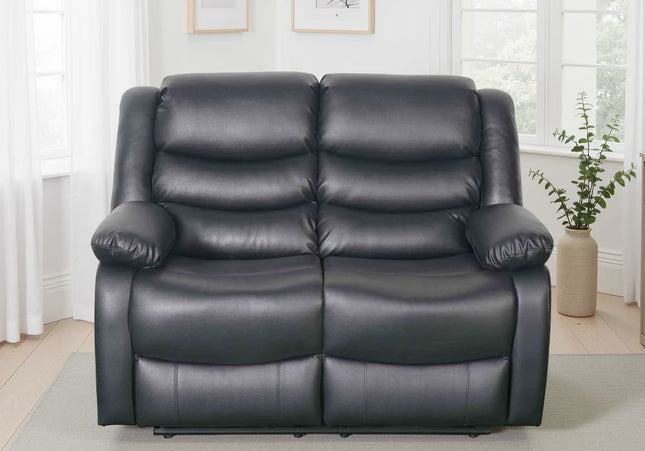 Conrad Manual Recliner 2 Seater Sofa – Black