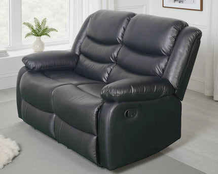 Conrad Manual Recliner 2 Seater Sofa – Black