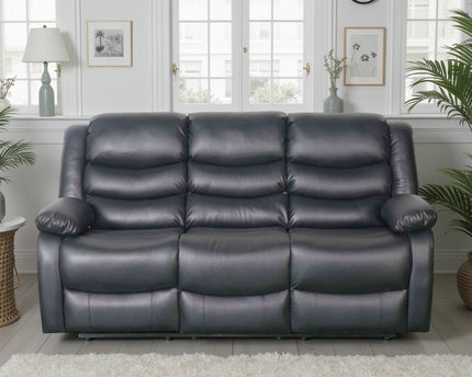 Conrad Manual Recliner 3 Seater Sofa – Black