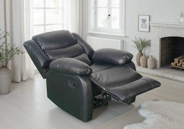 Conrad Manual Recliner Armchair – Black