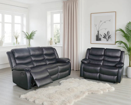 Conrad Manual Recliner 3+2 Sofa Set – Black