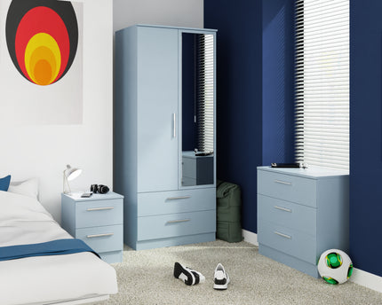 Contrast Trio Bedroom Set In Denim