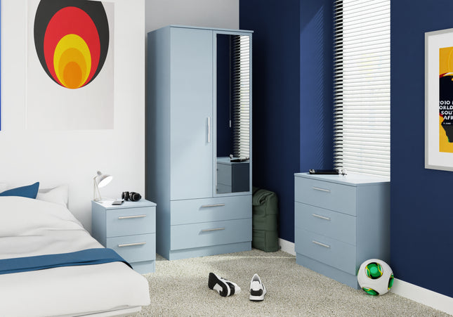 Contrast Trio Bedroom Set In Denim