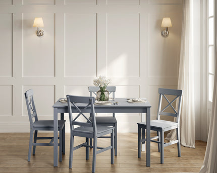 Crawford 4 seater Dining Set Grey