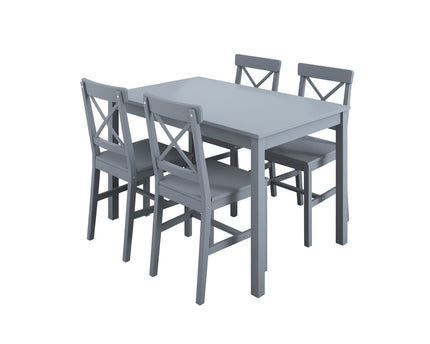 Crawford 4 seater Dining Set Grey