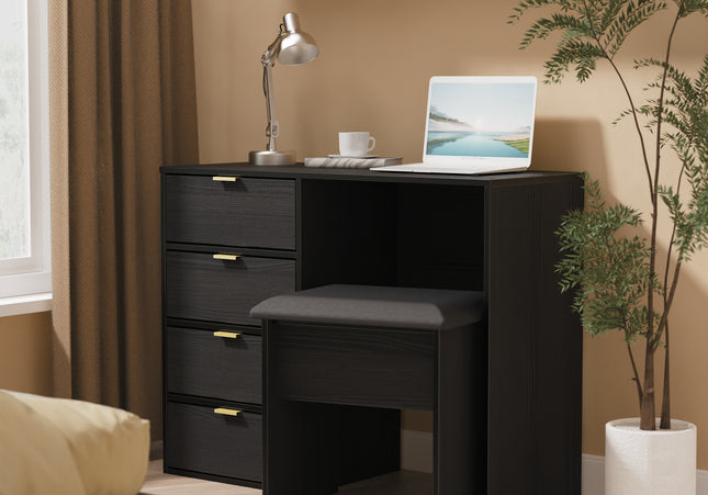 Diego Desk & Stool in Black Ash