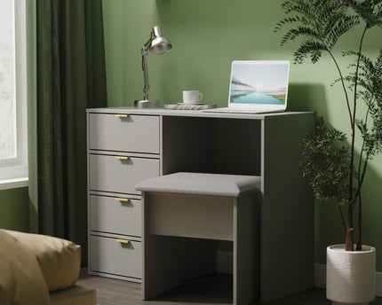 Diego Desk & Stool in Dusk Grey