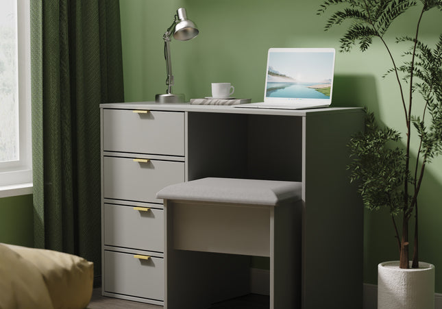 Diego Desk & Stool in Dusk Grey