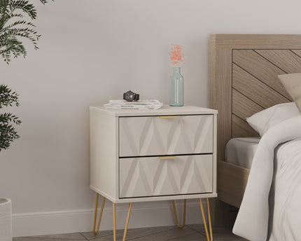 Diamond 2 Drawer Bedside Table in Kashmir