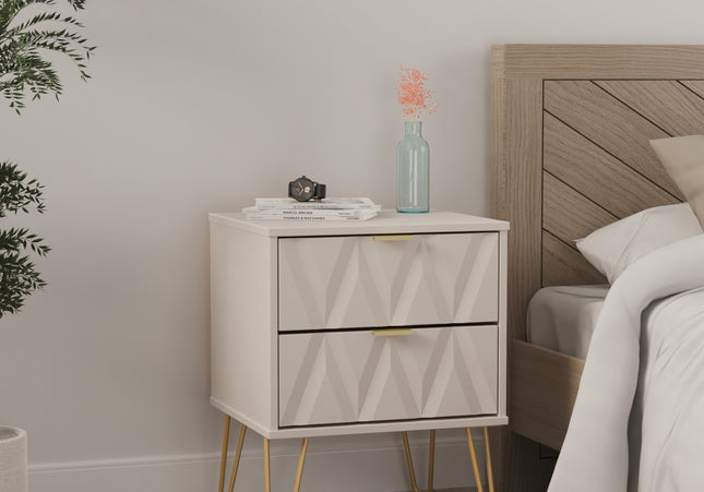 Diamond 2 Drawer Bedside Table in Kashmir