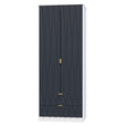 Indigo And White Matt / 2 Drawer Wardrobe