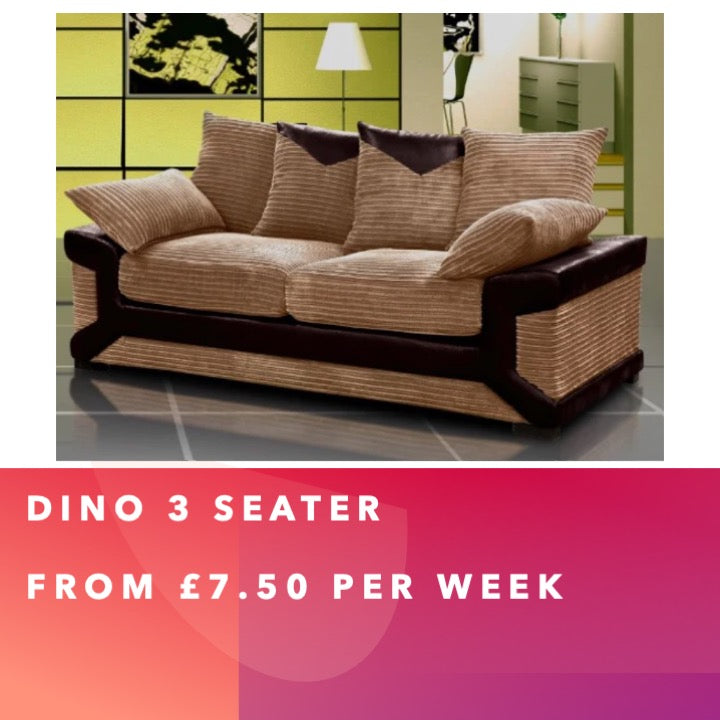 Dino 3 Seat Sofa - Brown