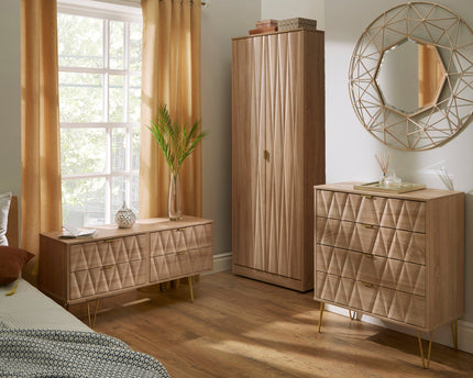 Diamond Trio Bedroom Set In Bardolino Oak