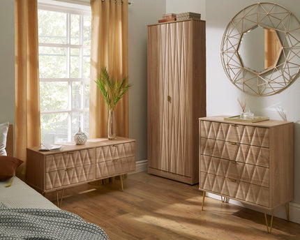 Diamond Trio Bedroom Set In Bardolino Oak