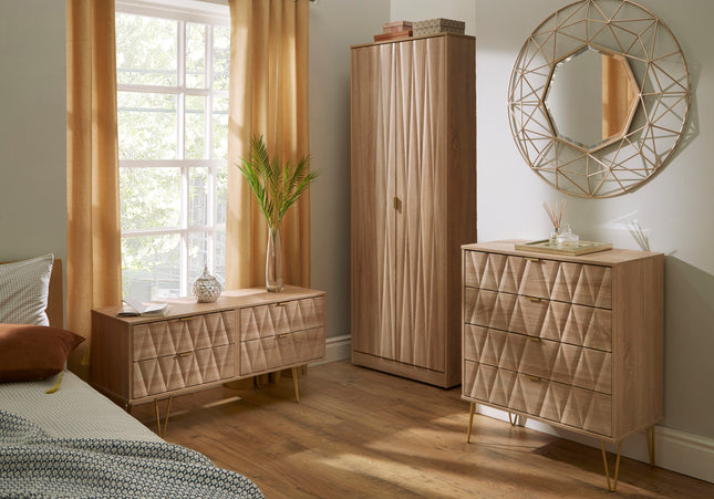 Diamond Trio Bedroom Set In Bardolino Oak