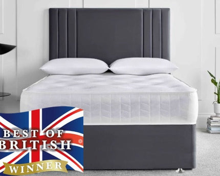 End Stripe Headboard Divan Bed