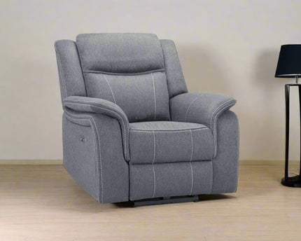 Galaxy Tech Power Recliner Amchair In Grey Fabric