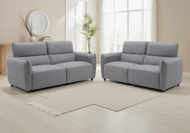 Ascot 3+2 Fabric Sofa Set – Grey