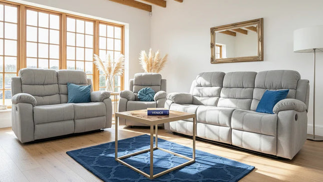 Stanton Manual Recliner 3-2-1 Sofa Set In Grey