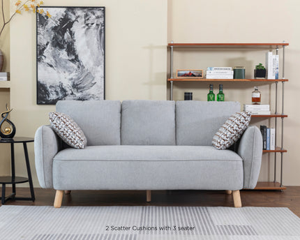 Georgia 3 Seater in Light Grey