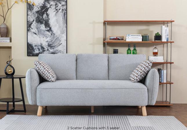 Georgia 3 Seater in Light Grey