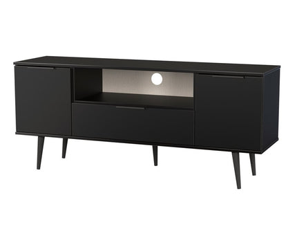 Hong Kong 2 Door 1 Drawer Wide TV Unit in Black Matt