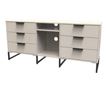 Hong Kong 6 Drawer TV Unit with legs in Kashmir Ash