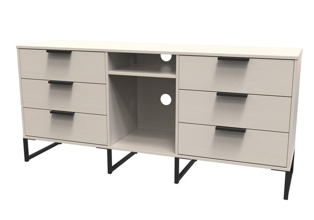 Hong Kong 6 Drawer TV Unit with legs in Kashmir Ash