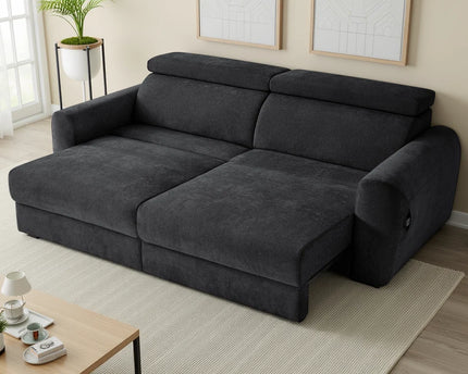 Dakota Electric Reclining 3 Seater Sofa Bed – Black