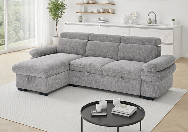 Hudson Universal Corner Sofa Bed – Grey