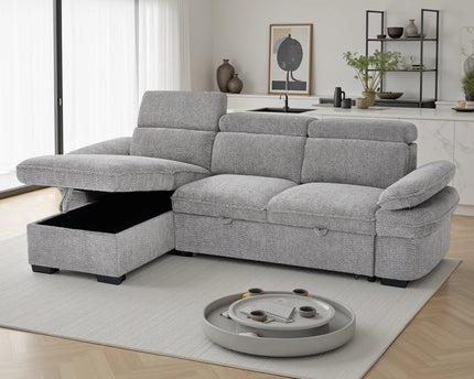 Hudson Universal Corner Sofa Bed – Grey