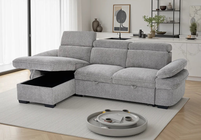 Hudson Universal Corner Sofa Bed – Grey
