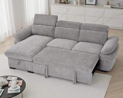 Hudson Universal Corner Sofa Bed – Grey
