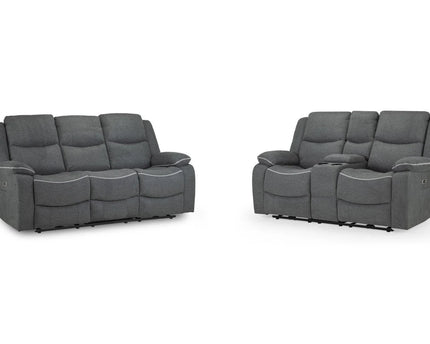 Harald Power Recliner 3+2 Sofa Set In Grey Fabric