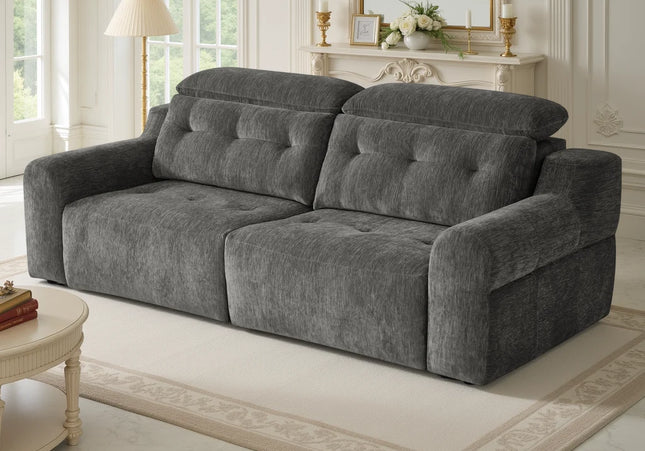 Harlow Electric Reclining Sofa – Charcoal