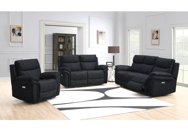 Harrow 3+2 Power Recliner Set in Black