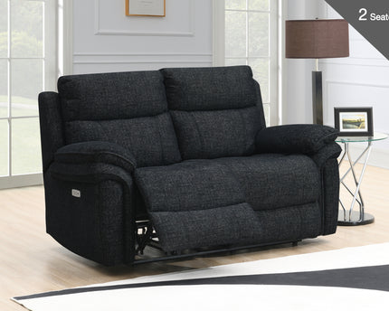 Harrow Power Recliner 2 Seater in Black