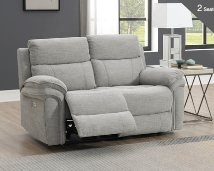Harrow Power Recliner 2 Seater in Light Grey