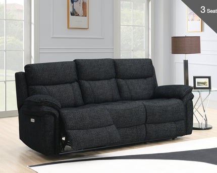 Harrow Power Recliner 3 Seater in Black