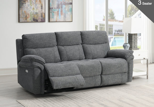 Harrow Power Recliner 3 Seater in Dark Grey